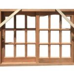 Ventana de Madera 150 x 110 Vidrio Repartido con Vidrios 4mm