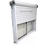 Ventana con Vidrio Guía y Persiana de 120 x 110 Aluminio Blanco